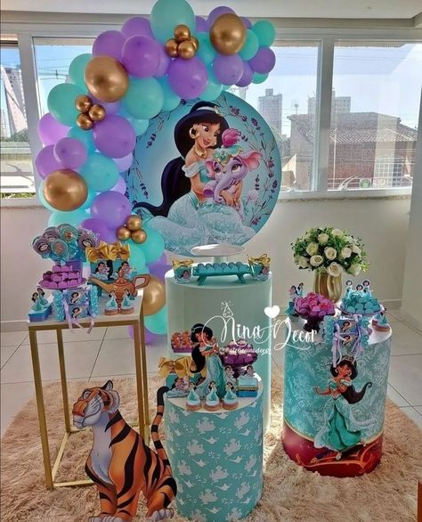 Temática de la princesa Jazmín em 2022 | Festa princesa jasmine, Festa de aniversário da princesa, Decoração festa infantil Jasmine Decorations Ideas, Princess Jasmine Party, Jasmine Cake, Arabian Party, Princess Jasmine Birthday Party, Aladdin Party, Princess Jasmine Birthday, Jasmine Party, Jasmine Birthday