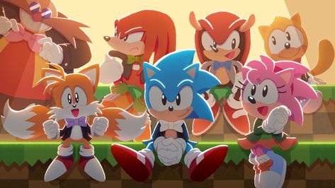 Sonic Group Picture, Sonic Channel, Sonic And Friends, Sonic Sonic, Sonic Hedgehog, Shadow Sonic, Sonic Mania, Classic Sonic, Sonic Heroes