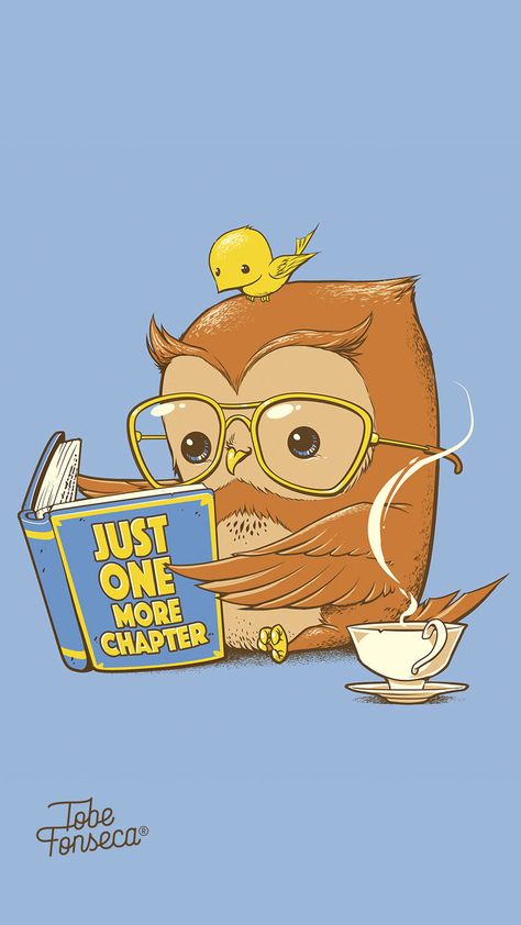 Just One More Chapter, adorable reading owl wallpaper #owl #wallpaper #bookworm #booklover #kwaii #tobefonseca One More Chapter Wallpaper, Bookworm Wallpaper, Just One More Chapter, Brown Owl, Owl Wallpaper, One More Chapter, Yellow Bird, Reading A Book, Wearing Glasses