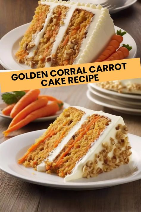 Bring the delicious taste of Golden Corral's famous carrot cake into your own kitchen with this easy-to-follow recipe. Perfect for any occasion, this moist and flavorful cake will satisfy all your cravings. Golden Corral Carrot Cake Recipe, Carrot Cake Recipe From Scratch, Carrot Cake With Pineapple, Golden Corral, Ruth Chris, Gluten Free Carrot Cake, Cake Recipes From Scratch, Carrot Cake Recipe, Ding Dong