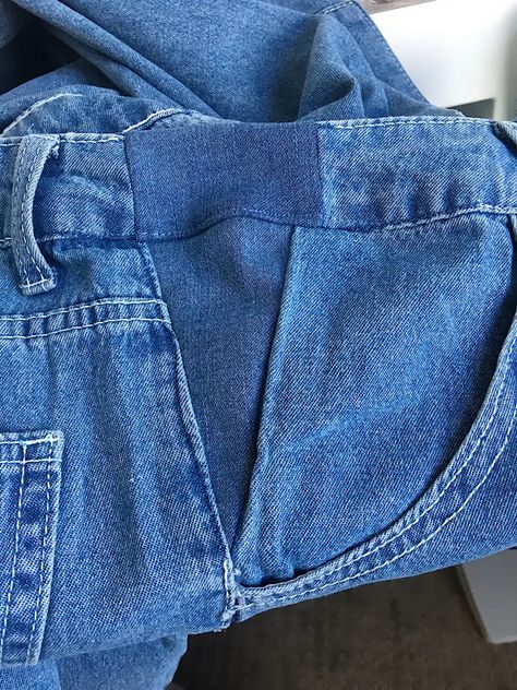 How To Make Jeans Waist Bigger {Sewing Alteration} How To Take Out Jeans Waist, How To Increase Waist Size Of Pants, Make Jeans Bigger Waist, How To Make Jeans Bigger In The Waist, How To Take In Jeans At The Waist, How To Make Jeans, Altering Jeans, Fix Clothing, Sewing Jeans