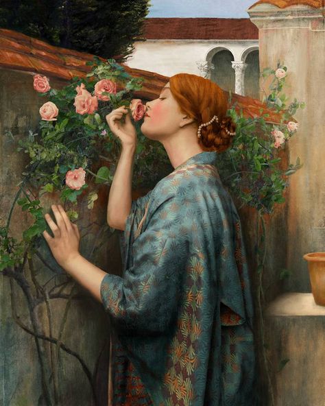 View In My Room Jw Waterhouse, Feminine Paintings, The Soul Of The Rose, John William Waterhouse, Painting Medium, Mythology Art, Romantic Art, Classical Art, Canvas Paper