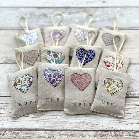 Hugs Lavender Pouches Diy Lavender Bags, Send A Hug, Lavender Crafts, Linen Pouch, Lavender Gifts, Sewing Machine Projects, Scrap Fabric Crafts, Digital Embroidery Patterns, Scented Sachets