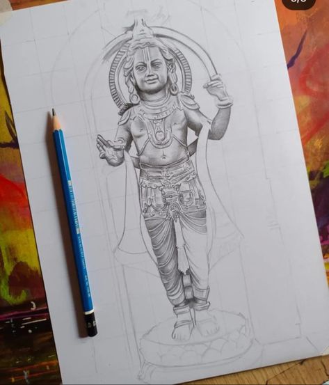 Ram Lala Drawing, Sketch Images, Ganesha Drawing, Lord Ram, Pen Art Work, Yuvraj Singh, Food Jars, Animal Drawings Sketches, Hanuman Chalisa