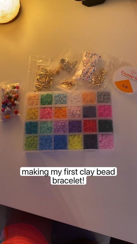 making my first clay bead bracelet! in 2022 | Clay beads, Beaded bracelets, Beads Clay Bead Bracelet Ideas Preppy, Clay Bead Bracelet Ideas, Bead Bracelet Ideas, Bracelets Beads, Preppy Bracelets, Clay Bead Bracelet, Preppy Jewelry, Beaded Bracelets Tutorial, Diy Bracelet Designs