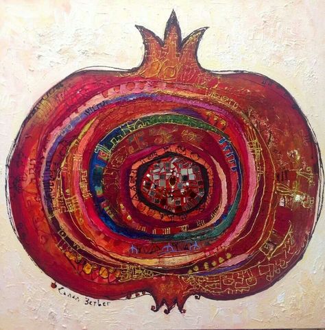 By canan berber Berber Art, Pomegranate Art, Jewish Art, Arte Inspo, Ap Art, Funky Art, Pretty Art, Pomegranate, Aesthetic Art