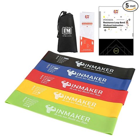 INMAKER Resistance Bands, Basic, 10-40 Lbs Loop Band Exercises, Leg Workout With Bands, Workout Instructions, Workout Bands, Exercise Bands, Basic Workout, Resistance Band Workout, Resistance Band Set, Resistance Workout