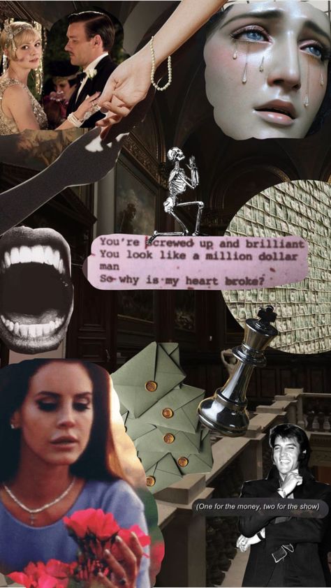 Million Dollar Man Lana Del Rey, Million Dollar Man Aesthetic, Shannon Aesthetic, Man Collage, Lana Aesthetic, Collage Music, One For The Money, Wicked Game, Moodboard Aesthetic