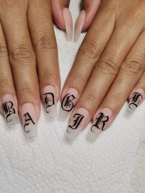 Letters On Nails, Letter Nails, Letter Nail Art, Hidden Letters, Roman Letters, Design With Letters, Insta Ideas, Uñas Acrilicas, English Letter