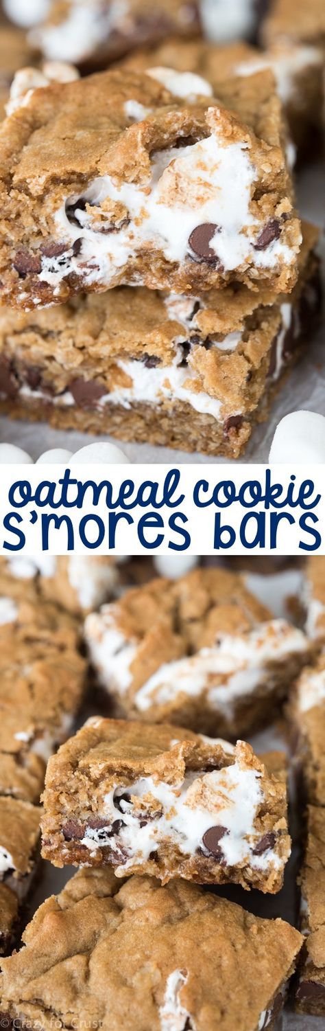 Oatmeal Cookie Bars, Oatmeal Cookies Easy, S Mores Bars, Easy Oatmeal, Oatmeal Cookie, S'mores Bar, Ooey Gooey, How Sweet Eats, Oatmeal Cookies