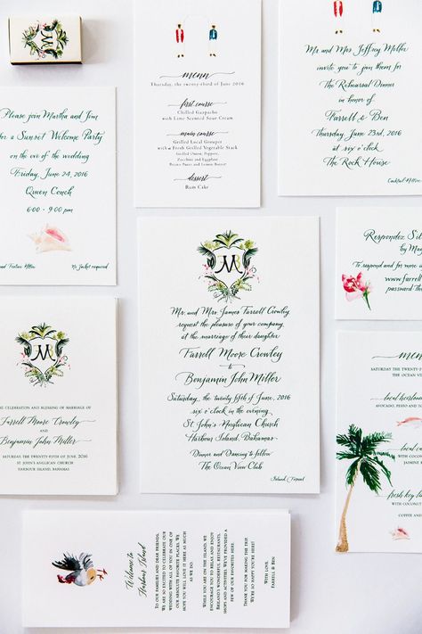 Watercolor Crest, Low Cost Wedding, Wedding Crest, Harbour Island, Vogue Wedding, Caribbean Wedding, Welcome To The Party, Beautiful Watercolor, Island Weddings