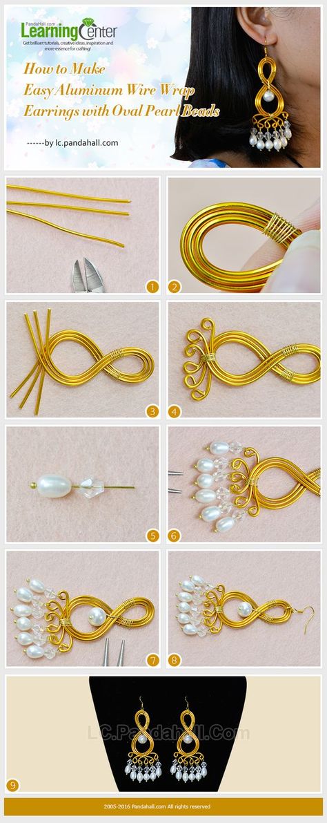 Simple Jewerly, Wire Wrap Earrings, Anting Manik, Wire Jewelery, Earrings Tutorial, Bijoux Fil Aluminium, Jewerly Making, Wrap Earrings, Wire Work Jewelry