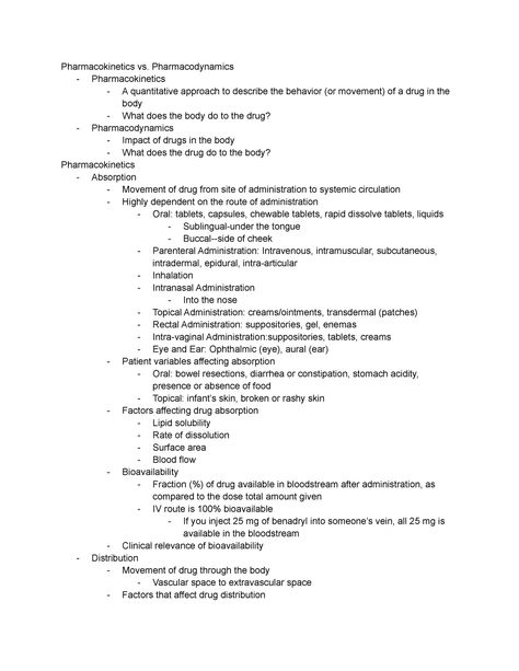 Principles of Pharmacokinetics and Pharmacodynamics - Pharmacokinetics vs. Pharmacodynamics - Studocu Pharmacodynamics Pharmacokinetics, Transdermal Patch, Nursing School Essential, Medical Student Study, Nursing Notes, Student Studying, Pharmacology, Medical Students, Nursing School