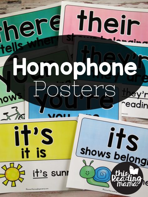 FREE Homophone Posters - This Reading Mama Free Grammar Posters, Teaching Kids To Write, Link Icon, Study Printables, Grammar Posters, Phonics For Kids, Abc Phonics, Display Posters, Writing Lesson Plans