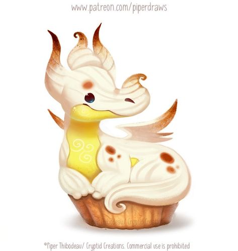 Pun Names, Cryptid Creations, Piper Thibodeau, Food Drawings, Dragon Illustration, Cute Food Drawings, Cute Fantasy Creatures, Cute Animal Drawings Kawaii, Deviant Art