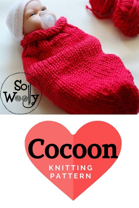 Newborn Cocoon Knit Pattern, Free Newborn Knitting Patterns, Baby Swaddle Pattern, Baby Sack, Newborn Cocoon, Easy Baby Knitting Patterns, Baby Cocoon Pattern, Baby Cardigan Pattern, Baby Booties Knitting Pattern