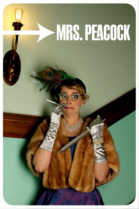 Jessica Beebe at Behance Mrs White Clue Costume, Mrs Peacock Costume Clue, Mrs Peacock Costume, Clue Characters, Mrs Peacock, Clue Costume, Mrs White, Clue Party, Peacock Costume