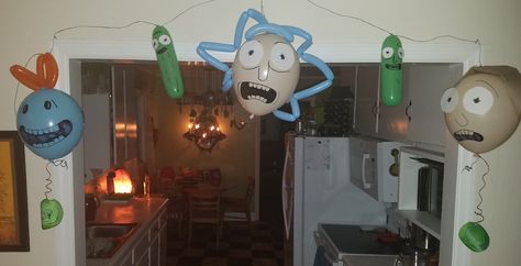 Rick and Morty Balloons. Birthday party decorations. Rick And Morty Party Decorations, Rick And Morty Birthday Party, Rick And Morty Party, Rick And Morty Birthday, Husband Gifts Diy, 11 Birthday, Pickle Rick, Easy Perler Beads Ideas, Rick Y Morty