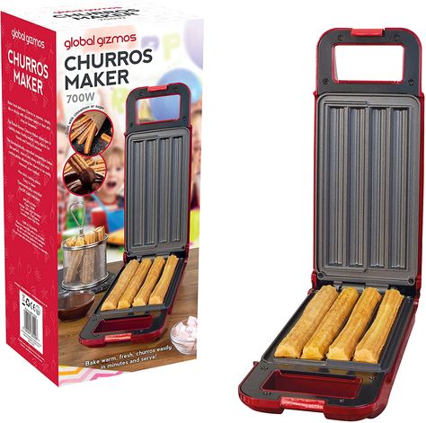 Global Gizmos 35529 Churros Maker, Plastic, Thermostatically Controlled 180° Rotary System: Amazon.co.uk: Kitchen & Home Home Made Churros, Baked Churros, Churro Maker, Flower Cookies, Chocolate Sauce, Freshly Baked, Easy Cooking, Mini Cupcakes, Vegan Friendly