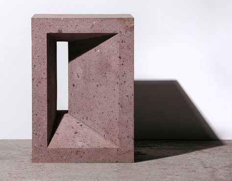 Geometric Side Table, Breeze Blocks, Concrete Sculpture, Concrete Block, Vintage Side Table, Concrete Projects, Concrete Art, Functional Furniture, Abstract Sculpture