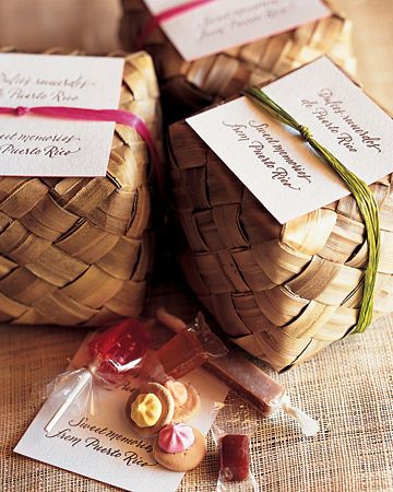 Local favors - sweet treats from PR. Destination Wedding Puerto Rico, Wedding In Puerto Rico, Destination Wedding Welcome Bag, Wedding Welcome Bags, Printed Napkins, Martha Stewart Weddings, Welcome Bags, Seasonal Celebration, English Translation