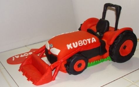 Kubota Tractor Cake- Jason would love it! Birthday Cale, Tractor Coloring Pages, Tractor Cake, Tractor Birthday Party, Men Friends, Tractor Party, Kubota Tractor, Tractor Pictures, New Tractor