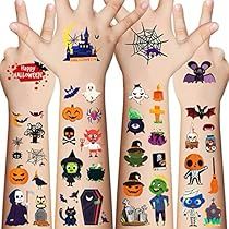 Tattoos For Boys, Halloween Prizes, Halloween Tattoo, Goody Bags, Boy Tattoos, Girls Halloween, Halloween Party Supplies, Halloween Tattoos, Halloween Party Favors