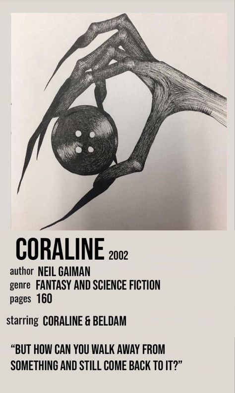 Coraline Polaroid Poster, Coraline Minimalist Poster, Coraline Aesthetic Poster, Coraline Poster Aesthetic, Coraline Poster Vintage, Coraline Book Illustrations, Coraline Book Cover, Coraline Print, Book Posters Polaroid