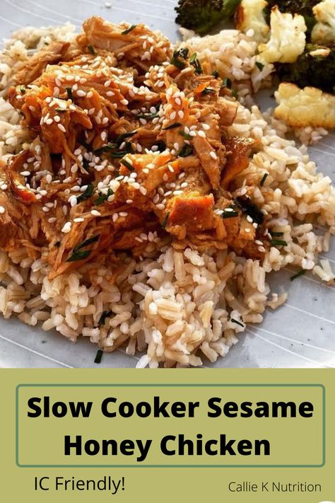 Ic Friendly Recipes, Bladder Friendly Recipes, Crohns Friendly Recipes, Easy Slow Cooker Meal, Sesame Chicken Crockpot, Chicken In The Slow Cooker, Ic Diet, Ic Recipes, Coconut Aminos