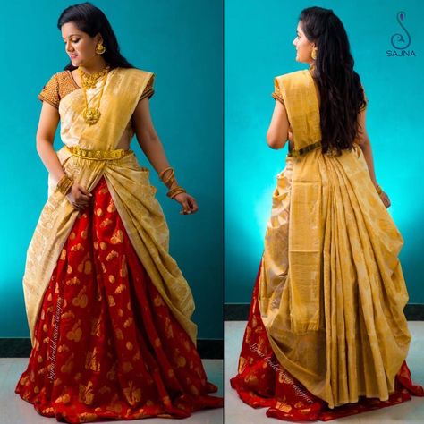 Cancan Saree, Model Saree, Lengha Blouse Designs, Lehenga Saree Design, Saree Wearing Styles, Simple Lehenga, Half Saree Lehenga, Wedding Lehenga Designs, Kids Blouse Designs