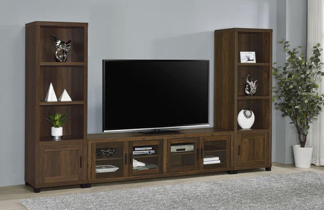 Offering plenty of storage and display space, the Sachin Entertainment Center will be the perfect finishing touch to your #LivingRoom! Choose from Dark Pine or Distressed Pine finish.
🚨 5-Star Reviews
🚨 Assembly & Set Up Available
🚨 Package Discounts 
🚨 Moving Specials
🚨 Truly Local

#furniture #FurnitureSale #DiscountFurniture #TVStands #EntertainmentCenter #storage #organization #ShopLocal #DFW #Dallas #DallasTX #FortWorth #Texas Brown Entertainment Center, Media Towers, Media Tower, Lower Cabinets, Tv Stands And Entertainment Centers, Coaster Furniture, Coastal Farmhouse, Farmhouse Charm, Beachcrest Home