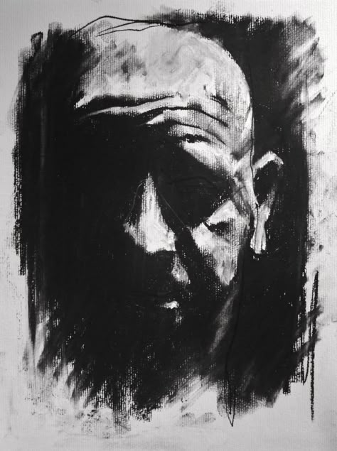 Guy Denning, Notan Art, Mad Man, Fine Art Portraiture, Charcoal Portraits, Portrait Lighting, Free Hand Drawing, Charcoal Art, Twenty Four