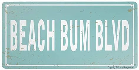 Amazon.com: Angeloken Retro Metal Sign Vintage Tin Sign Beach Bum BLVD Sign for Plaque Poster Cafe Wall Art Gift 12 X 6 INCH: Posters & Prints Poster Cafe, Beachy Room Decor, Beach Room Decor, Beach Art Prints, Surf Room, Beach Wall Collage, Cafe Wall Art, Beachy Room, Retro Metal Signs