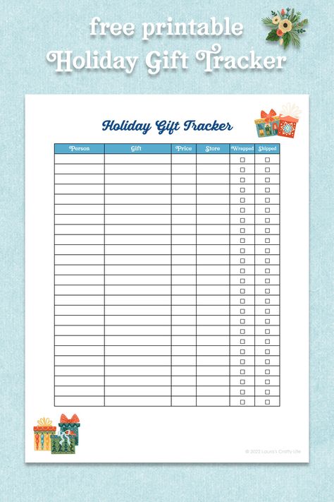 Holiday Gift Tracker Printable. Use this free printable to keep track of all your gift-giving ideas and purchases this holiday season. Tracker Free Printable, Simple Craft Projects, Organization For School, Budget Worksheets, Gift Tracker, Tracker Free, Free Printable Gifts, Printable Downloads, Budgeting Worksheets