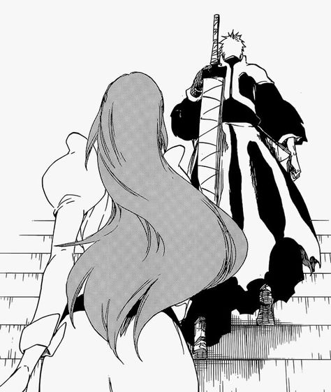 Ichigo and Orihime Orihime Manga, Orihime Bleach, Ichigo X Orihime, Ichigo And Orihime, Ichigo Manga, Bleach Couples, Inoue Orihime, Byakuya Kuchiki, Orihime Inoue