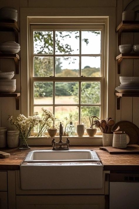 52 Farmhouse Kitchen Backsplash Ideas for Your Dream Kitchen! Kitchen Window Over Sink, Kitchen Deisgn, Window Backsplash, Window Over Kitchen Sink, Farmhouse Kitchen Backsplash Ideas, Sink Window, Over Kitchen Sink, Kitchen Sink Window, Farmhouse Kitchen Backsplash