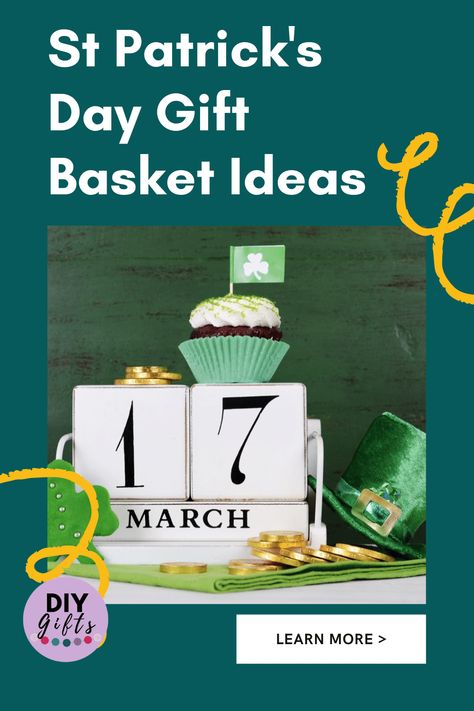 St Patricks Day gift basket ideas for men, women, babies, dogs, and the home. From decor to drinks, shamrocks to cider, this guide shares the best St Patrick's Day gift ideas for your loved ones at home and in the homeland. St Patrick’s Gift Ideas, St Patrick’s Day Gift Basket, Basket Diy Ideas, Irish Gift Basket, Gift Basket Ideas For Men, Gift Basket Diy, Chinese Auction, Auction Basket, Raffle Basket