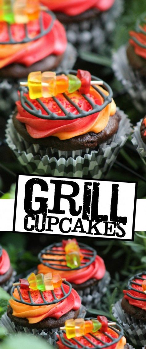 Summer Barbecue Party, Grill Cupcakes, Cupcake Receptek, Sommer Mad, Creative Cupcakes, Barbecue Party, Summer Barbecue, Deilig Mat, Fun Cupcakes