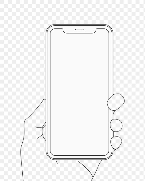 Iphone Outline, Phone Outline, Mobile Phone Png, Phone Png, Sticker Clipart, Hand Sticker, Iphone Phone, Hand Holding, Holding Hands