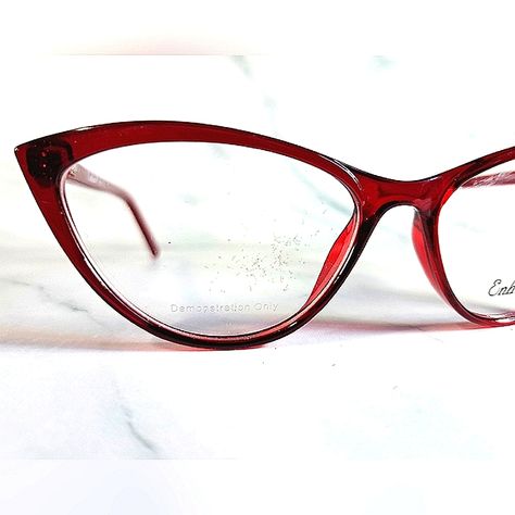 New Cat Eye Prescription-Ready Eyeglass Frame Burgundy/Red, Lightweight Glasses, 55-16-143 This Frame Is Brand New And In Excellent, Unused Condition. Demo-Only Lenses Included. Demo Lenses Are Not Intended For Use. Take This Frame To Your Optician & Let Them Mount Your Prescription Lensesbin It. Brand - Enhance Cateye Size - 55-16-143 Color - Burgundy/Red, Full Rim We Are A Dispensary Only Eyeglass/Optical Shop. Please Check Back Often As More Frames Will Be Loaded Each Day. This Is Not A Safet Red Cat Eye Glasses, Celine Eyeglasses, Chanel Glasses, Oversized Aviator Sunglasses, Grad Outfits, Fake Glasses, Eye Prescription, Oval Eyeglasses, Optical Shop