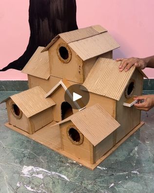 Cardboard Mansion, Cardboard House Diy, Quality Time With Kids, Cardboard Box Houses, Stick House, Cardboard Toys, 3d House, Cardboard House, Box Houses