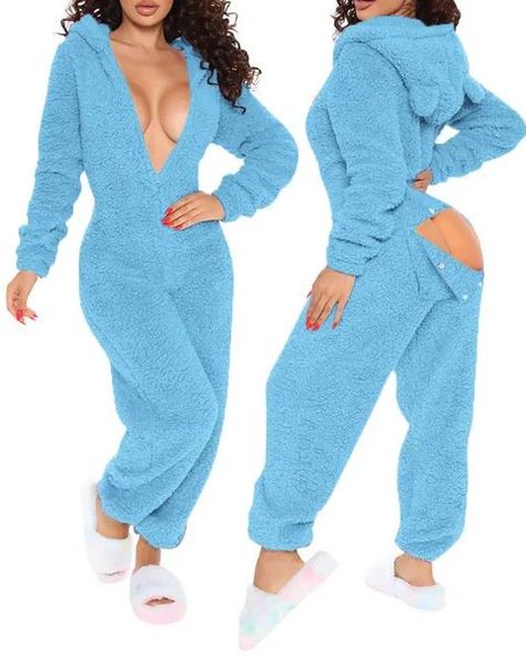 Fluffy Onesie, Fleece Pjs, Lounge Jumpsuit, High Waisted Flare Pants, Home Clothing, One Shoulder Jumpsuit, Men Stylish Dress, Cozy Loungewear, Chic Type