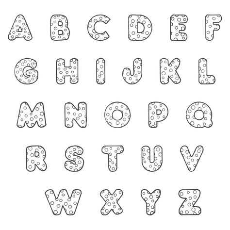 Polka Dot Bubble Letters Coloring Page Dot Coloring Pages, Letters Coloring Pages, Letter B Coloring Pages, Dot Alphabet, Alphabet Letters To Print, Awesome Fonts, Bubble Letters Alphabet, Bubble Alphabet, Letter A Coloring Pages