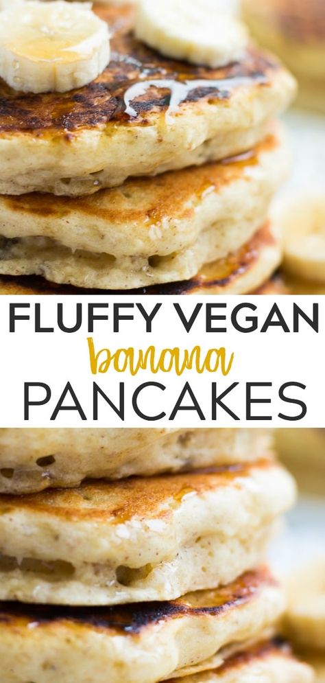 Pancakes Banana, Vegan Banana Pancakes, Brunch Foods, Vegan Pancake Recipes, Pancakes Vegan, Vegan Coffee, Banana Pancakes Recipe, Cake Vegan, Vegan Pancakes