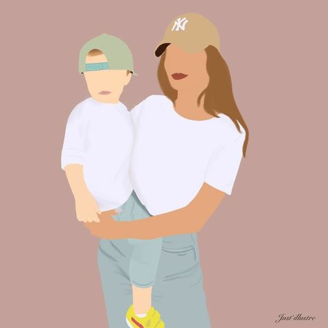 Motherhood Illustration, Mother Baby Photography, Logo Online Shop, Baby Christmas Photos, Pregnancy Art, Bff Drawings, Baby Icon, Family Drawing, Boy Illustration