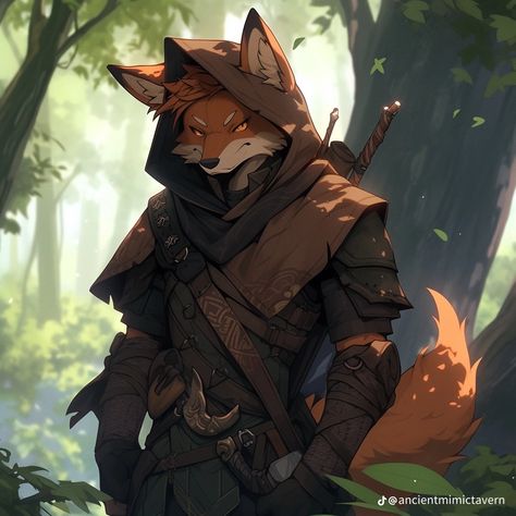 Fox Dnd Character, Vulpine Dnd, Ugly Dnd Character, Anthropomorphic Raccoon, Fox Warrior, Ranger Dnd, Fox Character, Racing Art, Vivarium