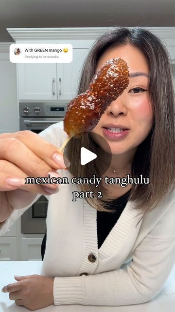 kat chao on Instagram: "have you tried this yet? pineapple is definitely the winner for me! 🍍 also if you have suggestions how to use a green mango, pls let me know! I have one extra one and I’m not sure what to do with it 🥭 original recipe by @kalindhismm ❤️‍🔥 #mexicancandy #tanghulu #asmrfood #asmr #snack #snacktime #snackideas #mexicanfood #viralfood" Tanghulu Recipe, Green Mango, Mexican Candy, Candy Recipes Homemade, Recipes Homemade, Snack Time, Have You Tried, Candy Recipes, The Winner