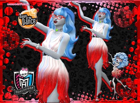 Sims Halloween Costume, Wavy Dress, Monster High House, Monster High Ghoulia, Ghoulia Yelps, Sims 4 Cheats, Cc Hats, Pastel Home Decor, Classic Outfit