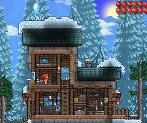 Terraria Mechanic House, Terraria Interior, Terraria Nurse House, Terraria Kitchen, Terraria Cavern House, Terraria Npc House Ideas, Terraria Guide, Terraria House Ideas, Terraria House Design