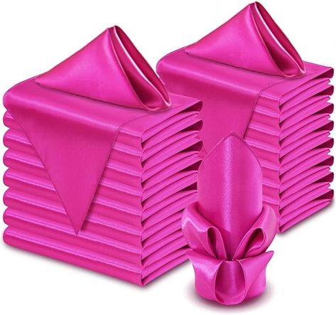 Amazon.com: Aormenzy 60 Pack Pink Satin Napkins 17 x 17 Silky Napkins, Party Cloth Napkins Square Satin Napkins, Dining Table Napkins Soft Cloth Napkins for Wedding, Banquet, Party Decoration : Health & Household Napkins For Wedding, Paris Theme Party, Banquet Decorations, Dinner Table Setting, Banquet Party, Dinner Decoration, Ribbon On Christmas Tree, Elegant Dinner, Wedding Banquet